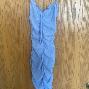 Blue ruched dress